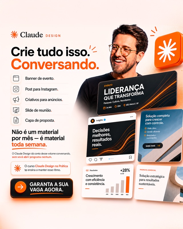 Anúncio do curso Claude Design na Prática