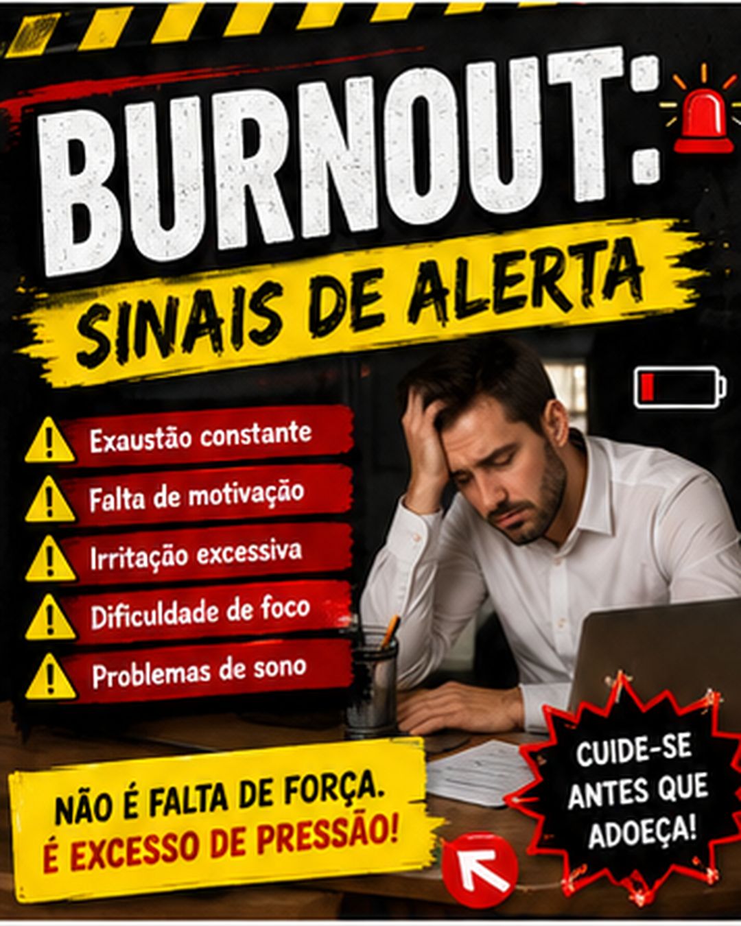 Post caseiro: burnout, sinais de alerta