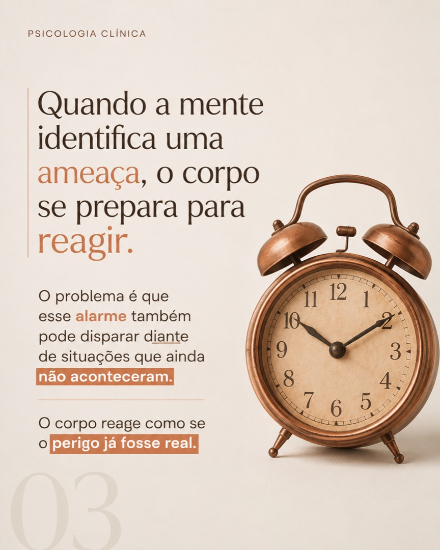 Slide 3 do carrossel sobre ansiedade e estado de alerta