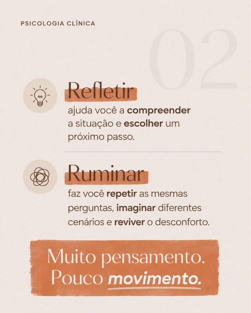 Slide 2 do carrossel sobre ruminação e excesso de pensamento
