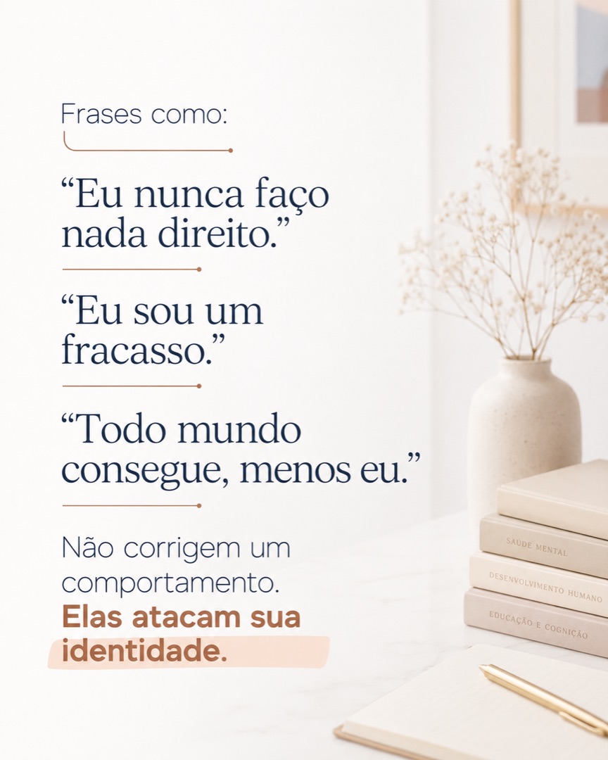 Slide 2 do carrossel sobre autocrítica excessiva