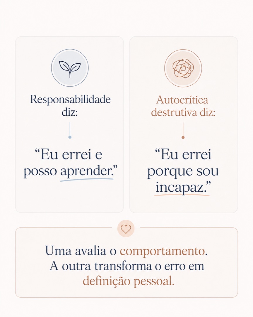Slide 3 do carrossel sobre autocrítica excessiva