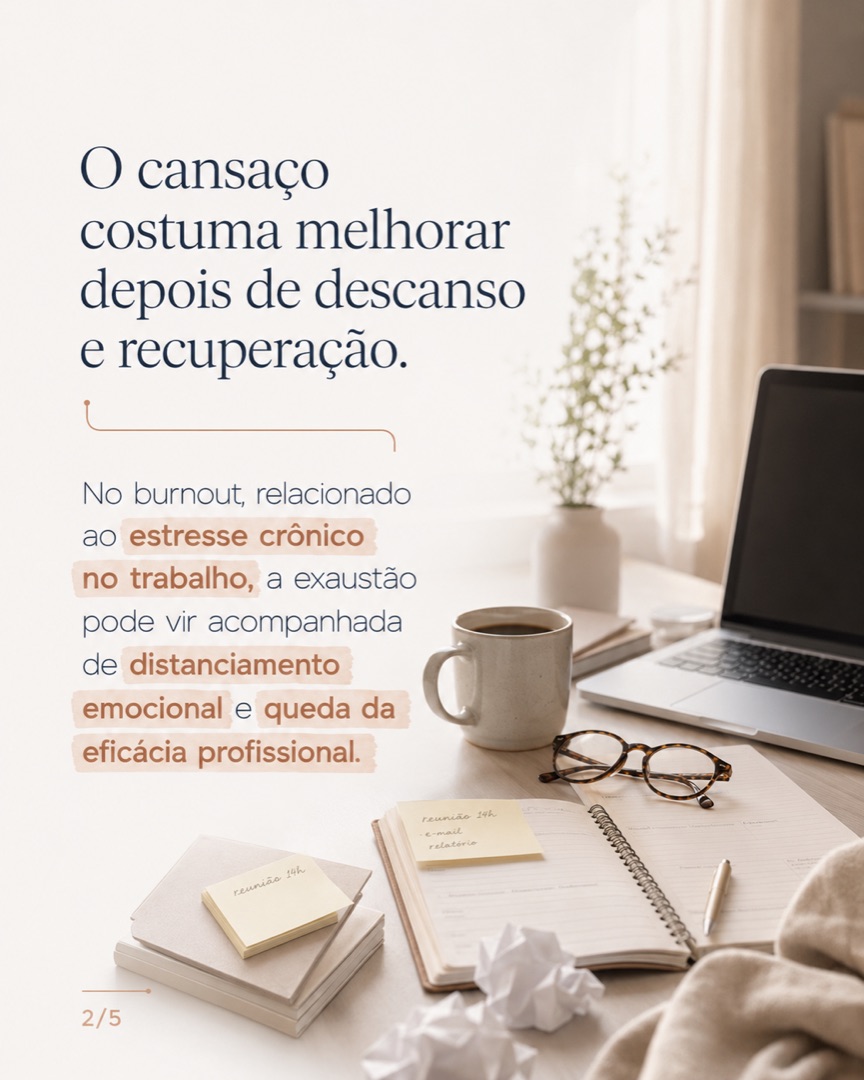 Slide 2 do carrossel sobre cansaço que não passa